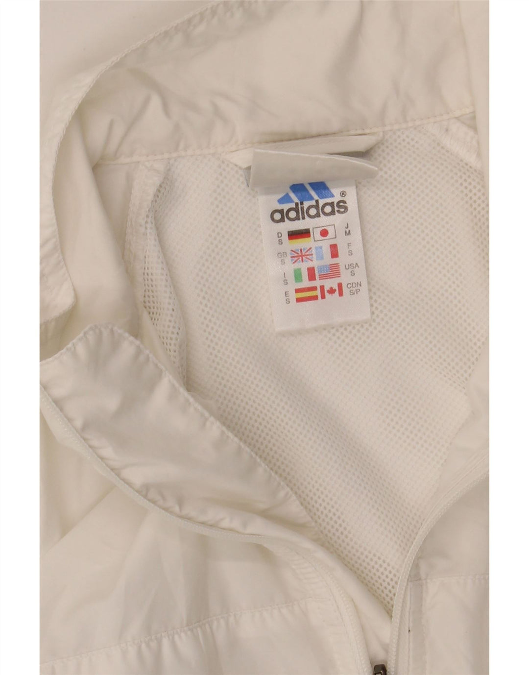 Giacca da ginnastica da uomo Adidas Small bianca in poliestere