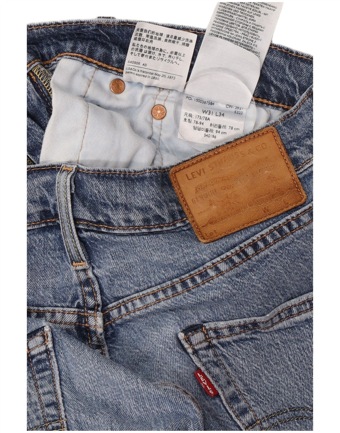 Levi's lige jeans til kvinder W31 L34 blå bomuld