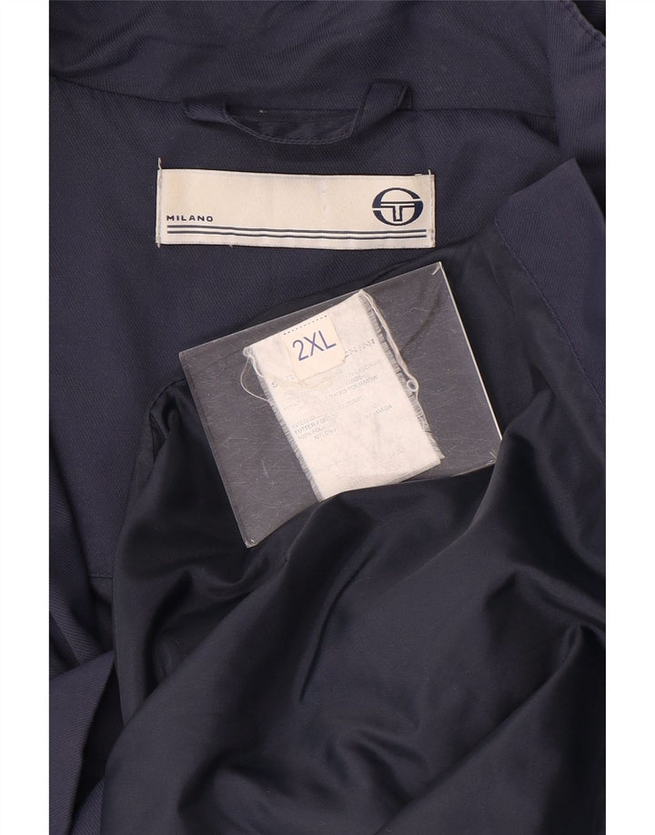 Sergio Tacchini Mens Utility Jacket UK 44 2XL Navy Blue Nylon