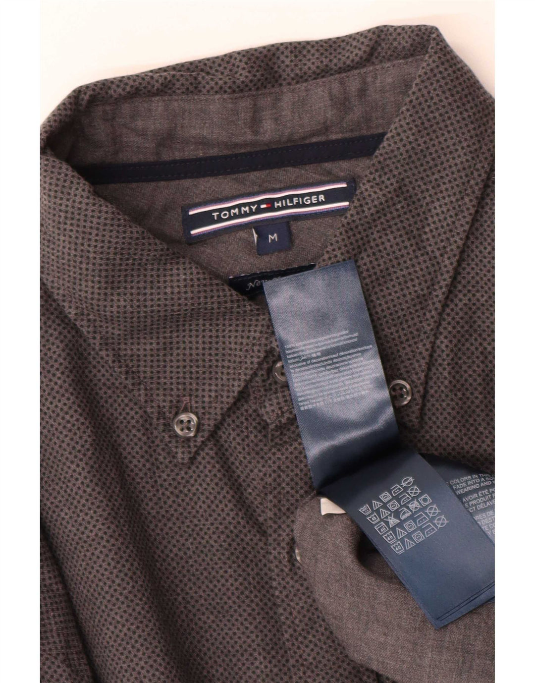 Camisa Tommy Hilfiger Hombre De Algodón Con Manchas Gris Medio