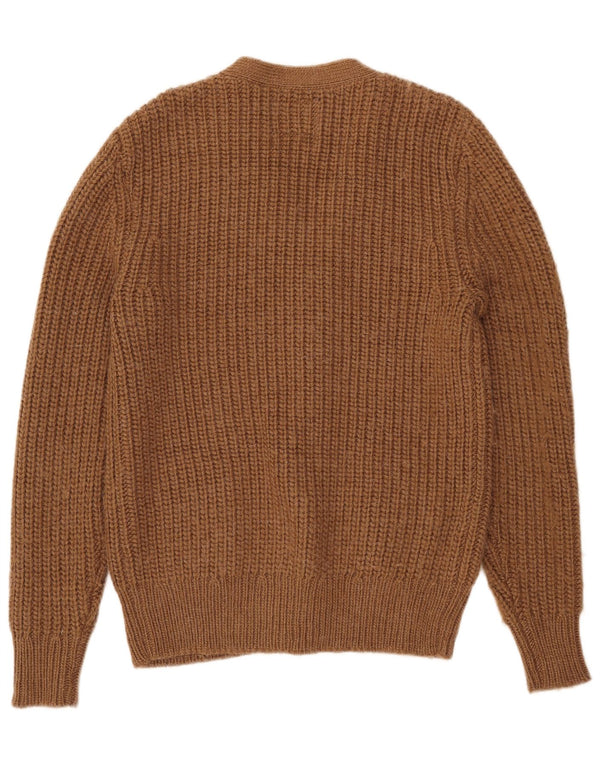All Saints Mens Cardigan Sweater Medium Brown Acrylic