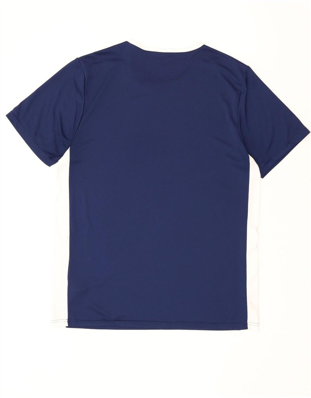 Adidas Uomo Climalite T-shirt Top Large Blu Navy Colourblock Poliestere