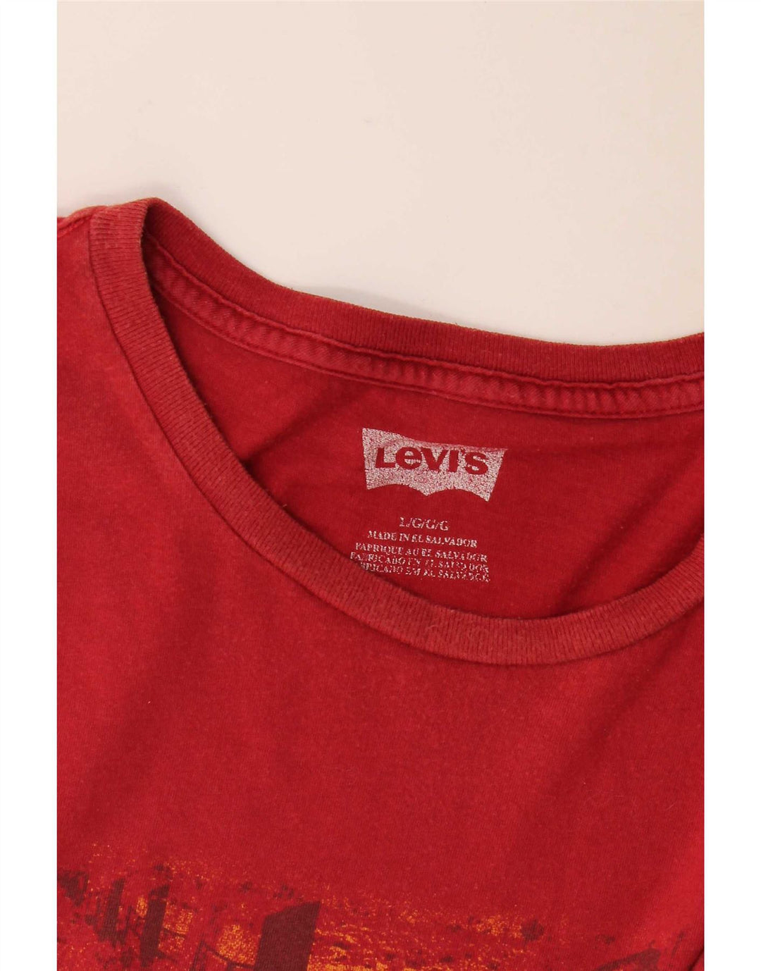Levi's Herre Grafisk T-Shirt Top Stor Rød