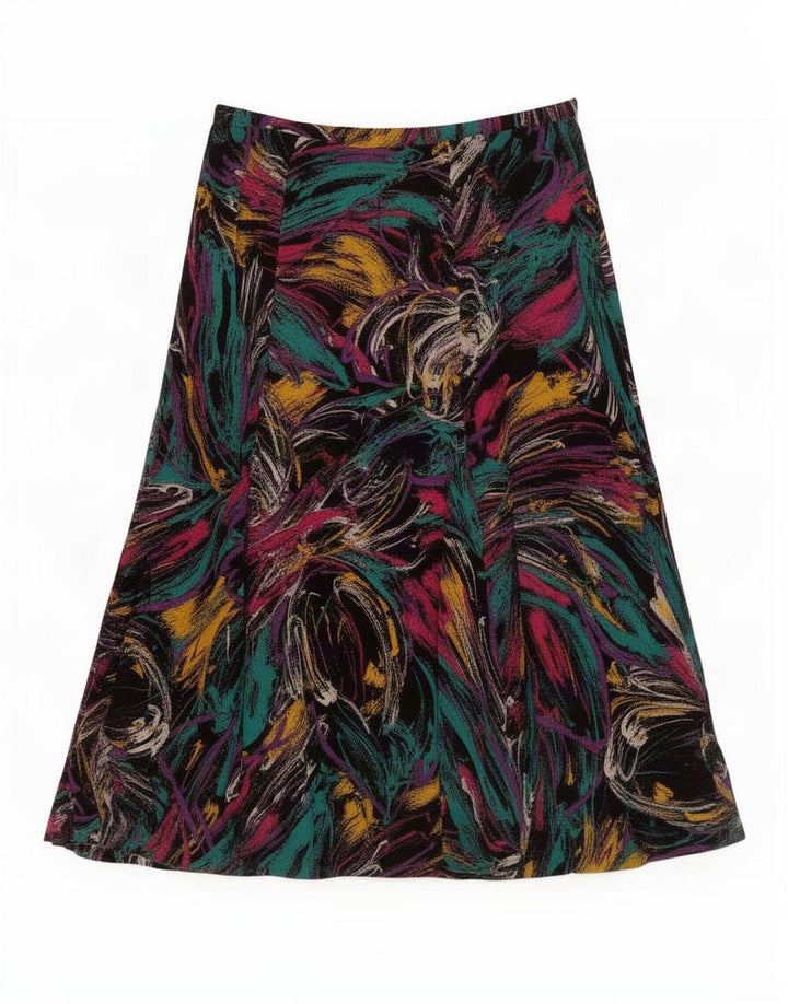 Vintage Womens Abstract Pattern Pleated Skirt IT 46 Large W28 Multicoloured
