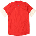 NIKE Mens Zip Neck T-Shirt Top Medium Red Colourblock Polyester Vintage Nike and Second-Hand Nike from Messina Hembry 