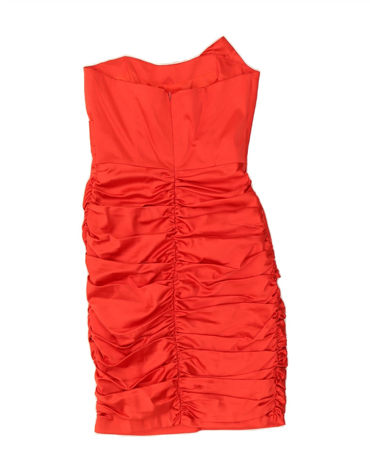 JANE NORMAN Womens Strapless Dress UK 14 Medium Red Acetate Vintage Jane Norman and Second-Hand Jane Norman from Messina Hembry 