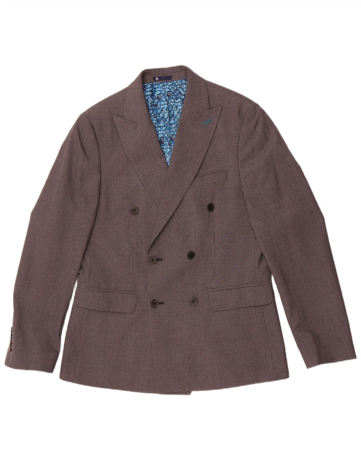 Penguin Herren-Blazer, zweireihig, Gr. 40, Grau, Hahnentrittmuster