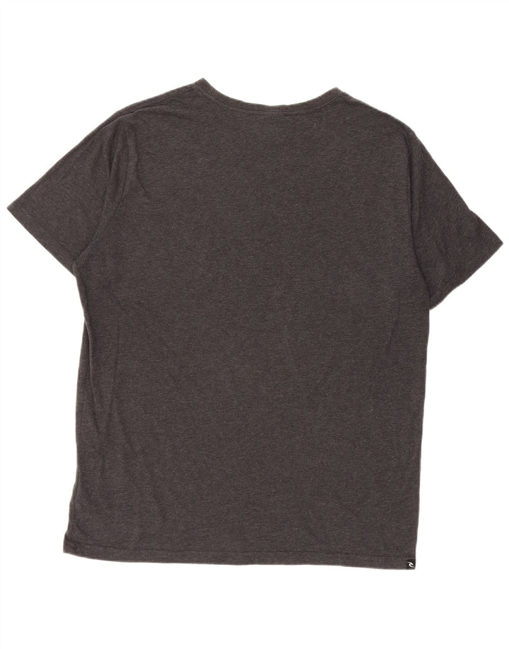 RIP CURL T-shirt da uomo vestibilità standard Top grande in cotone grigio