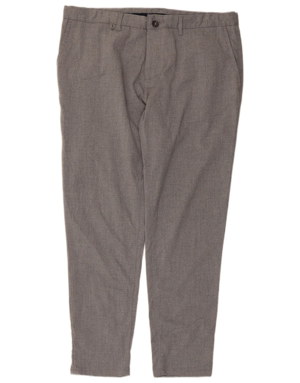 Zara muške uske chino hlače EU 48 XL W38 L28 sivi poliester