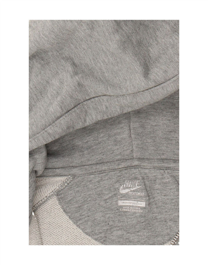 NIKE Womens Zip Neck Hoodie Jumper Size 12 Medium Grey Cotton Vintage Nike and Second-Hand Nike from Messina Hembry 