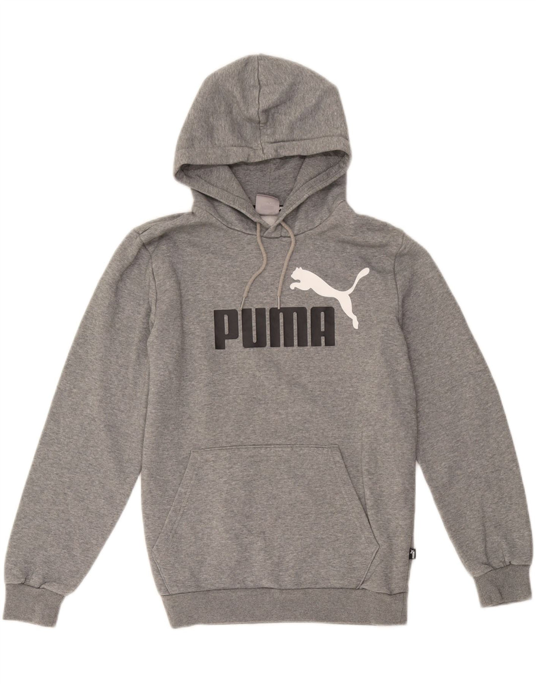 Puma Mens Graphic Hoodie Jumper Small Grey Cotton