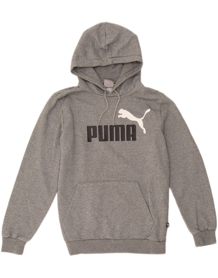 Puma Mens Graphic Hoodie Jumper Small Grey Cotton