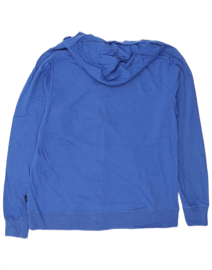Champion Mens Zip Hoodie Sweater Large Blue Cotton