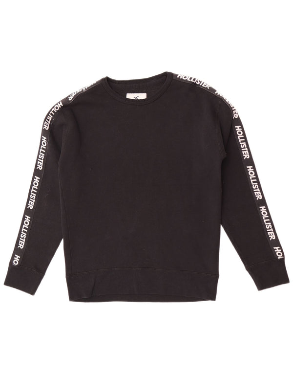 Hollister Mens Graphic Sweatshirt Jumper Small Black Colourblock