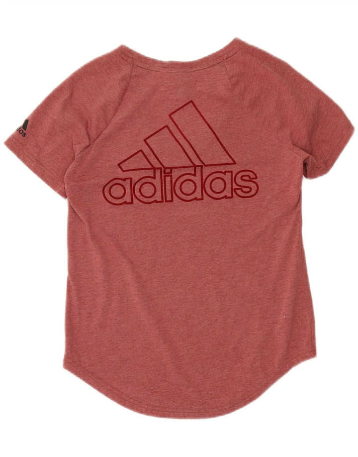 ADIDAS Womens Graphic T-Shirt Top UK 12 Medium Pink Vintage Adidas and Second-Hand Adidas from Messina Hembry 