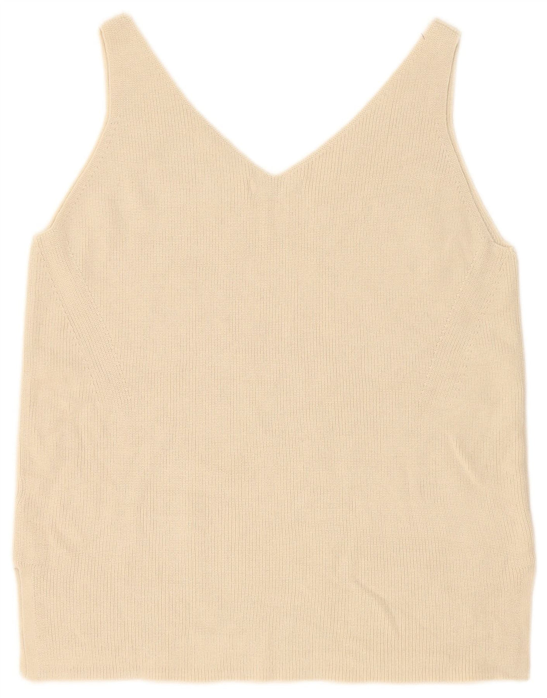 Marks & Spencer Womens Vest Top UK 16 Large Beige Cotton