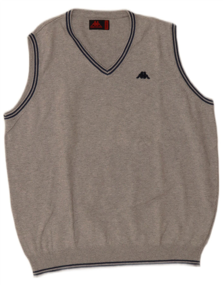 Kappa Mens Vest Tank Top Medium Grey Flecked Cotton