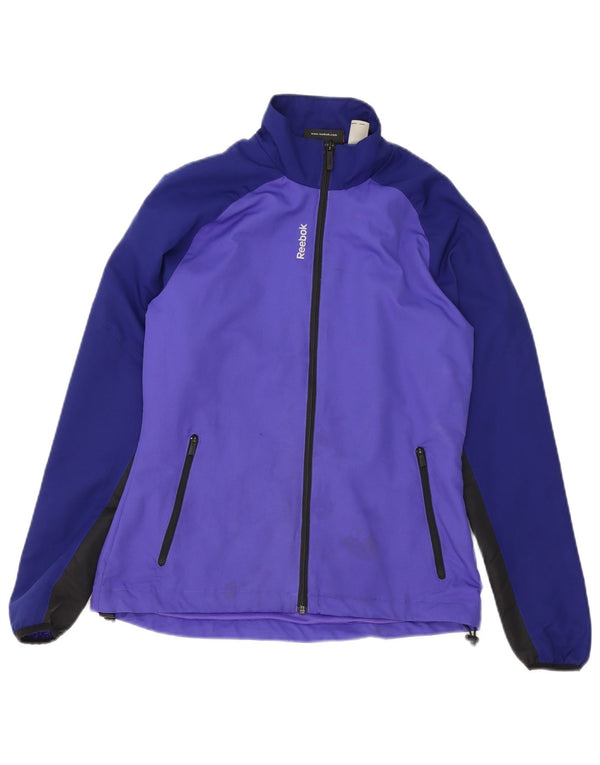 Reebok Womens Oversized træningsdragt Top Jacket UK 10 Small Purple Colourblock
