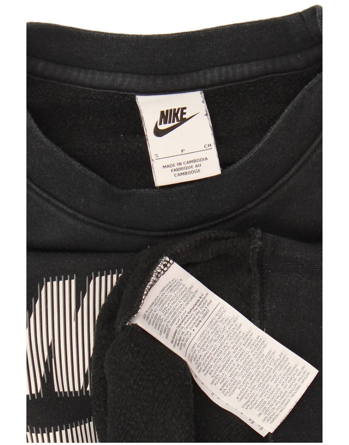 Nike Mens Graphic Sweatshirt Jumper Small Black Cotton