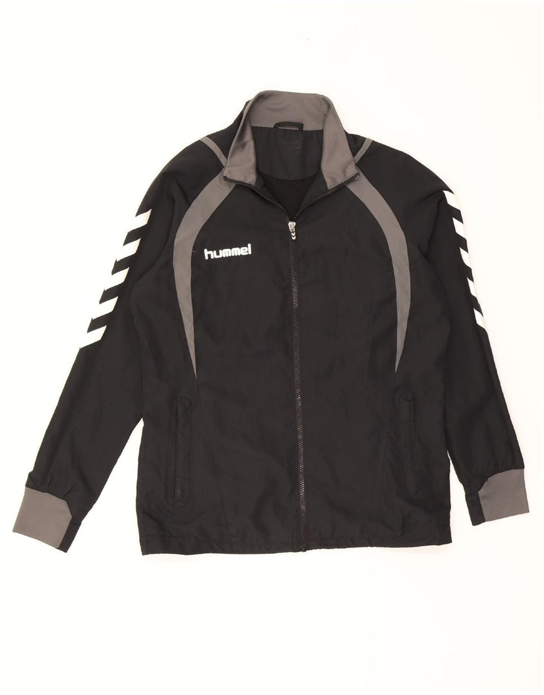 HUMMEL Mens Graphic Tracksuit Top Jacket Medium Black Colourblock Vintage Hummel and Second-Hand Hummel from Messina Hembry 