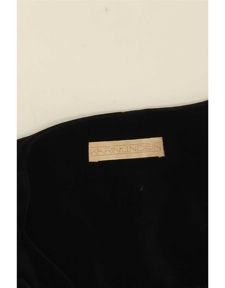 vintage Femmes 3/4 Manches 5 Bouton Blazer Veste UK 14 Moyen Noir