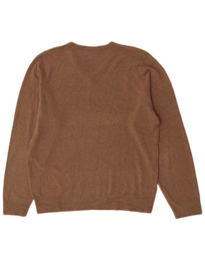 Marks & Spencer Herre V-hals sweater Medium Beige Akryl