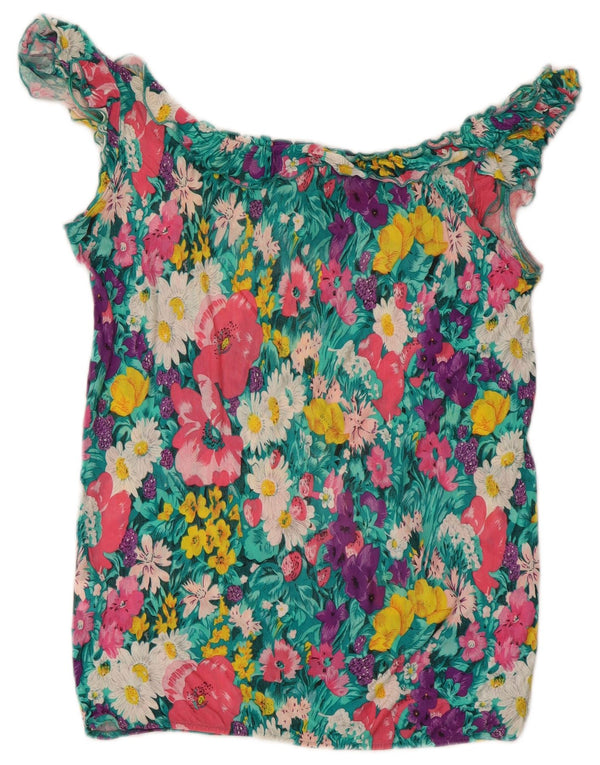 Damski top z odkrytymi ramionami Zara UK 10 Small, wielobarwna, kwiatowa wiskoza