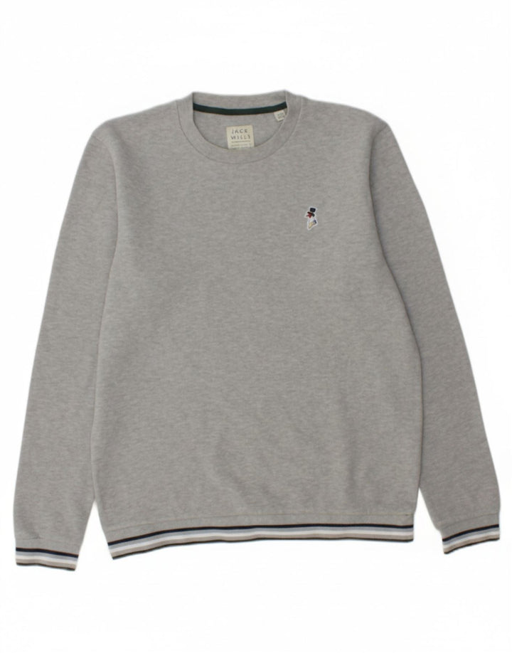 JACK WILLS Mens Sweatshirt Jumper Small Grey Cotton