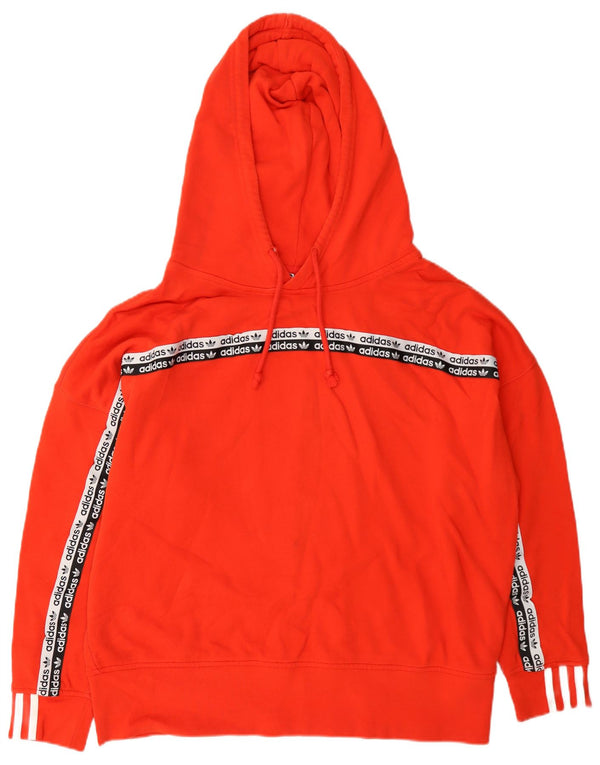Adidas Graphic Hoodie Jumper UK 14 Medium Orange Colourblock
