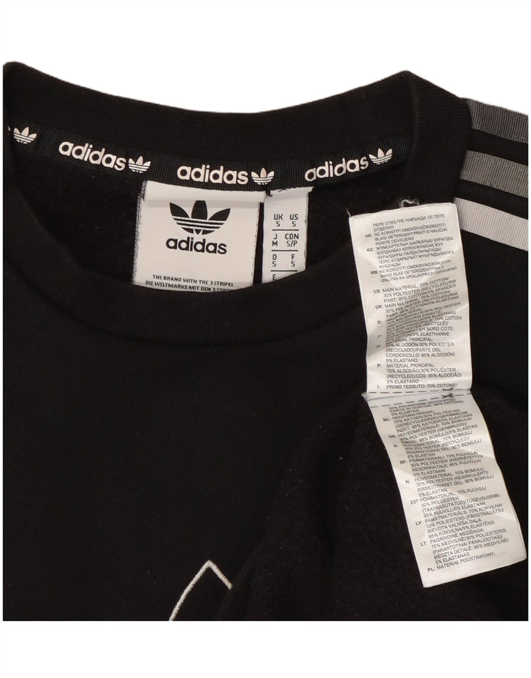 Adidas Mens Graphic Sweatshirt Jumper Small Black Cotton