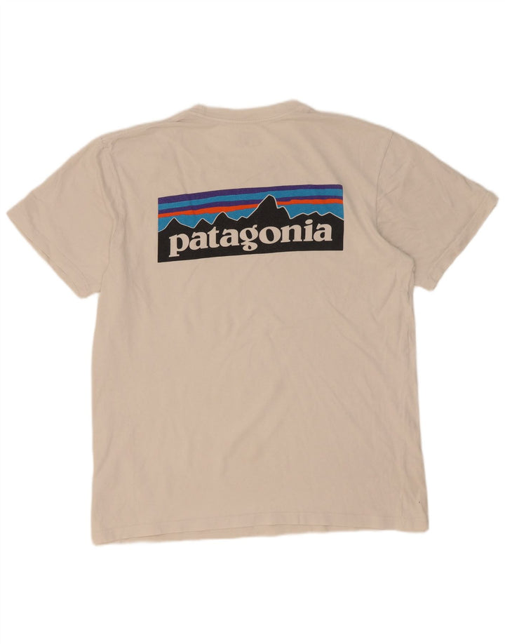 Patagonia Mens Regular Fit Graphic T-Shirt Top Medium White Cotton