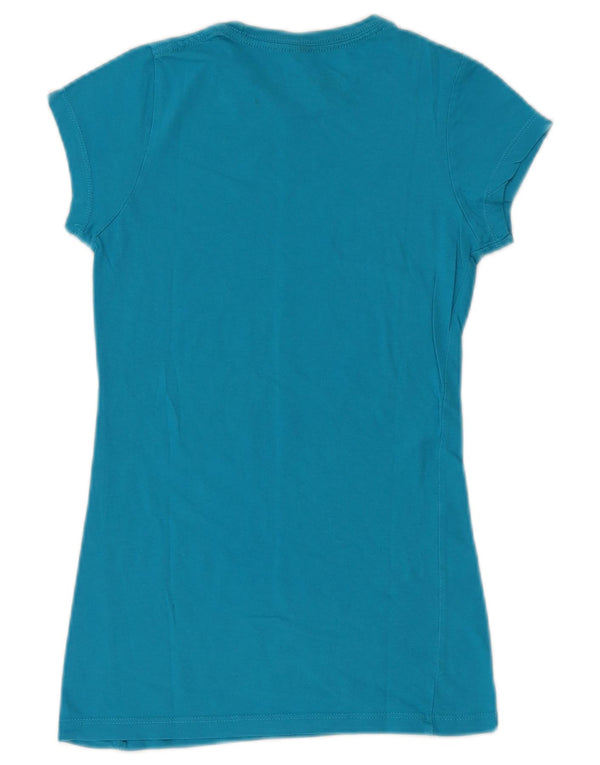 Hard Rock Cafe Womens Berlin Graphic T-Shirt Top UK 2 2XS Blue Cotton