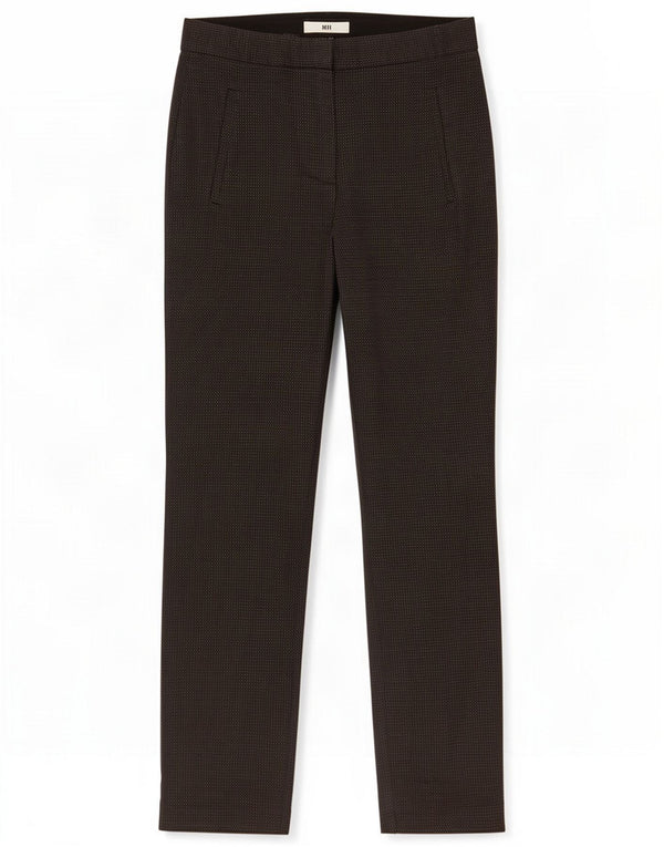 Pantalon Chino Slim Femme Zara XS W24 L27 Gris Pois Polyester