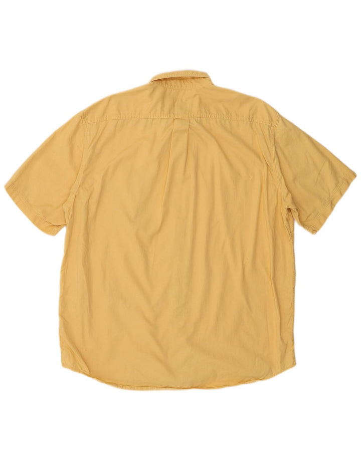 Eddie Bauer Mens Short Sleeve Shirt Large Yellow Cotton