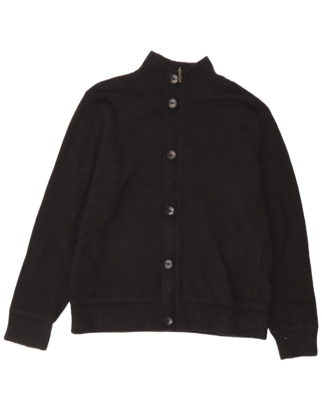Marks & Spencer Cardigan pour homme en laine d'agneau noire Taille L