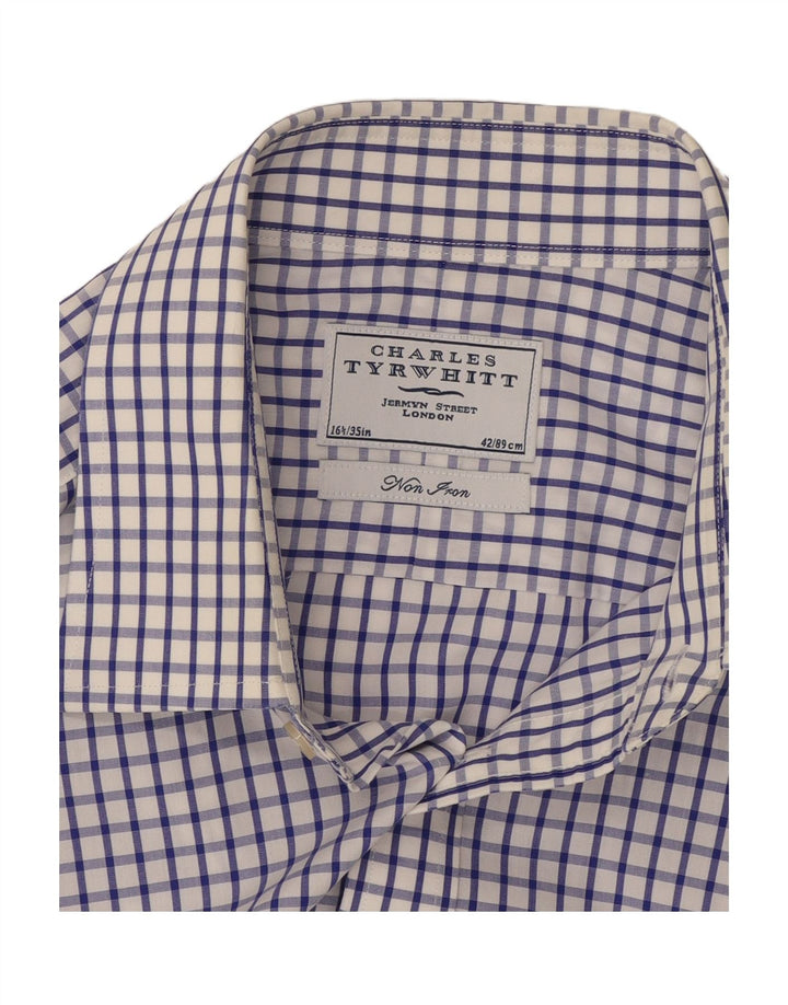 CHARLES TYRWHITT Mens Shirt Size 16 1/2 Large Blue Check
