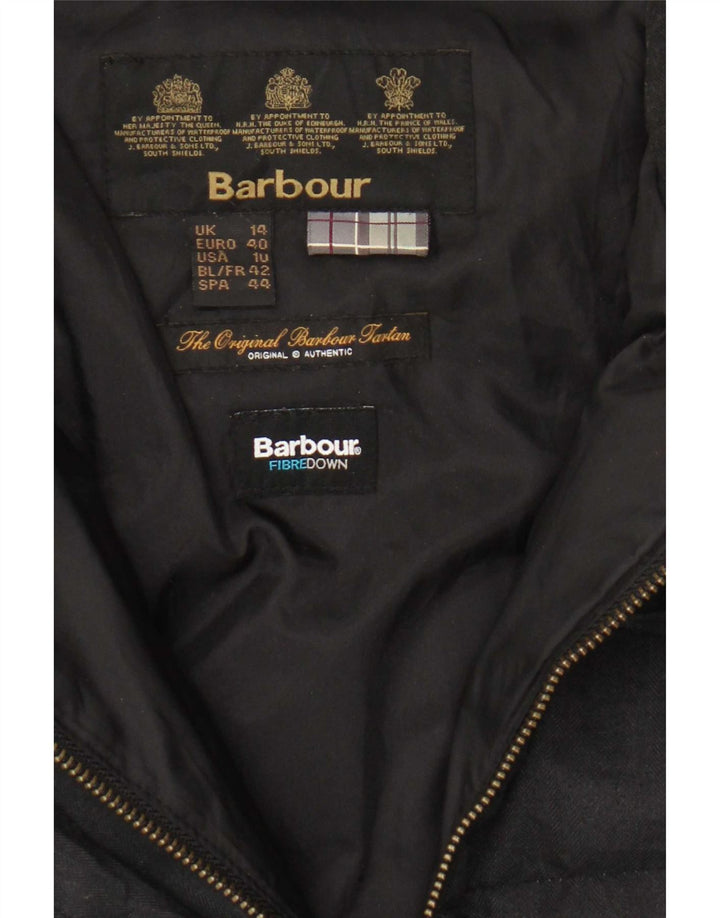 Barbour Womens Polstret Frakke UK 14 Stor sort sildeben