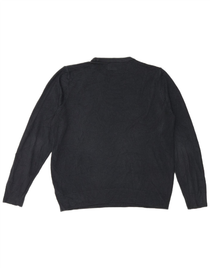 Marks & Spencer Mens Crew Neck Jumper Sweater Large Navy Blue Acrylic