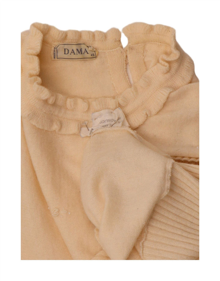 Dama Womens Boat Neck Jumper Sweater IT 46 Large Off White Angora