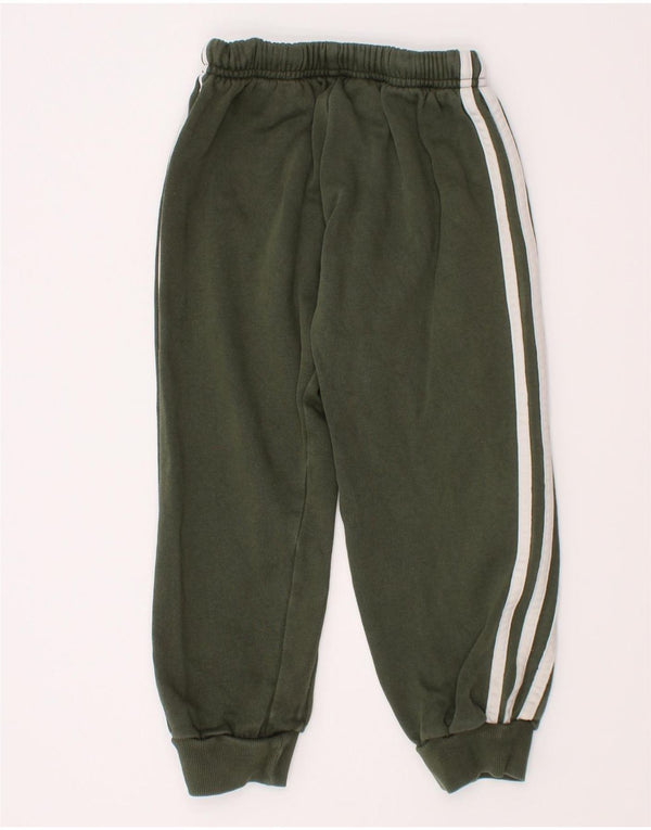 Adidas Boys Tracksuit Trousers Joggers 4-5 Years  Green Cotton