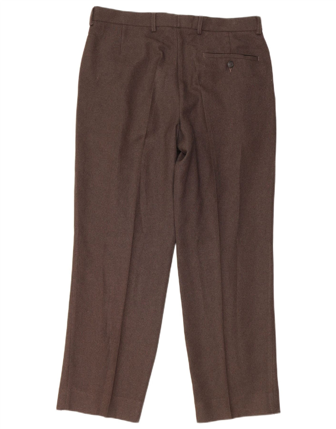 Marks & Spencer Mens Straight Chino Trousers W34 L29 Brown Polyester