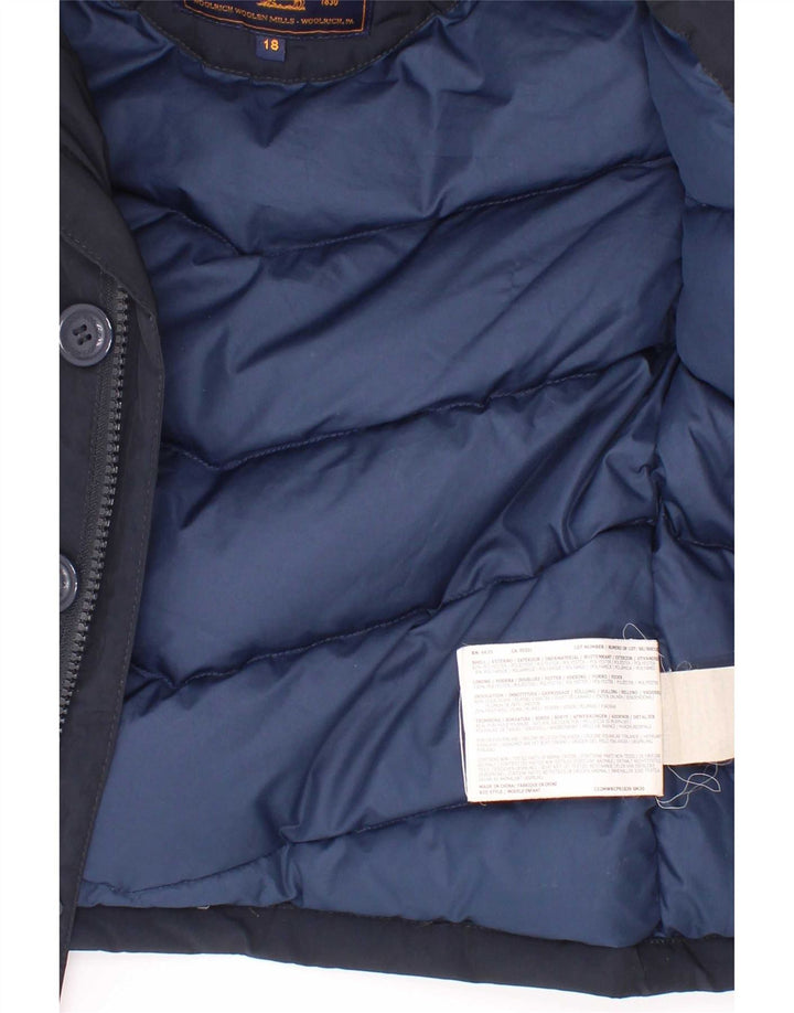 Woolrich Baby-Jungen-Jacke mit Kapuze, 12–18 Monate, marineblaues Polyester