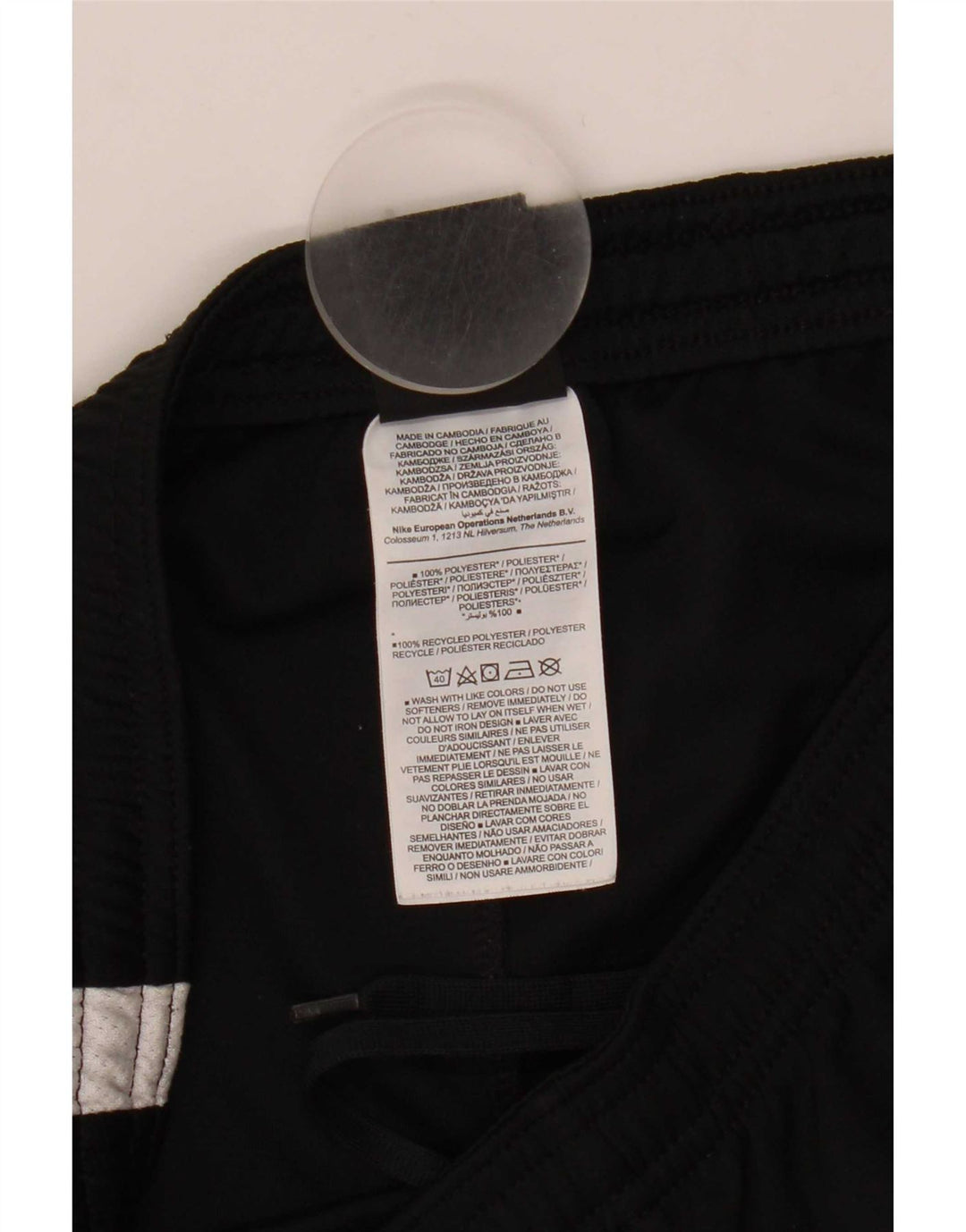 Nike Womens Dri Fit Sport Shorts UK 12 Medium Black Colourblock Polyester