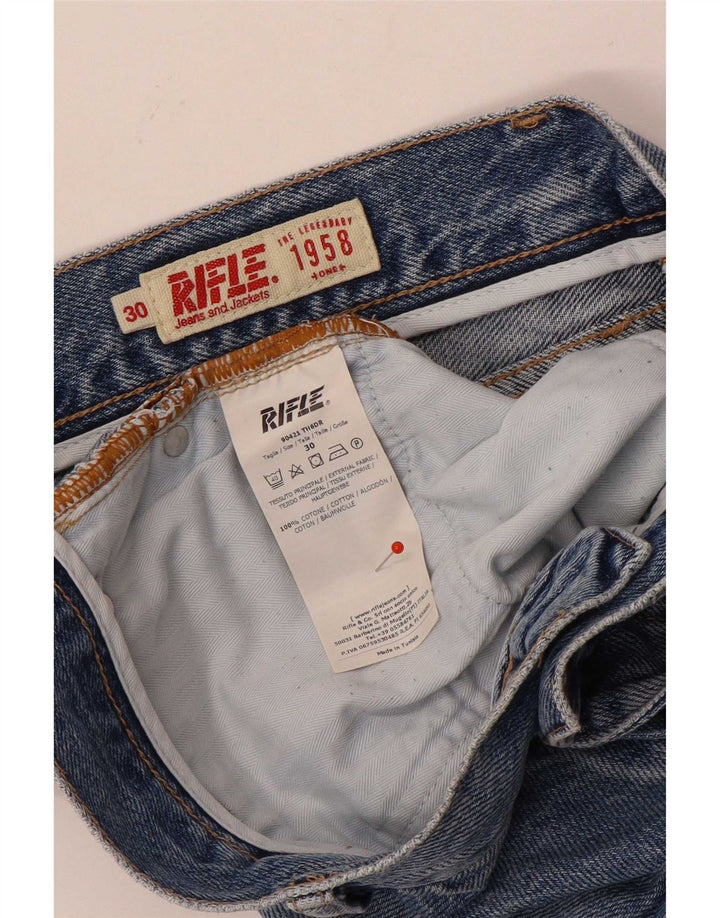 Rifle Womens Luke Straight Jeans W30 L32 Blue Cotton