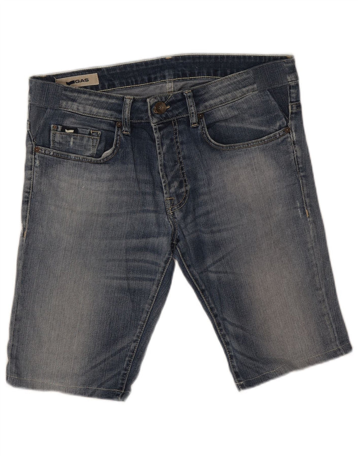 Gas Denim Shorts til mænd W32 Medium Blue Cotton