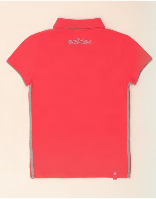 Adidas Polo graphique pour femme UK 12 en coton rouge moyen