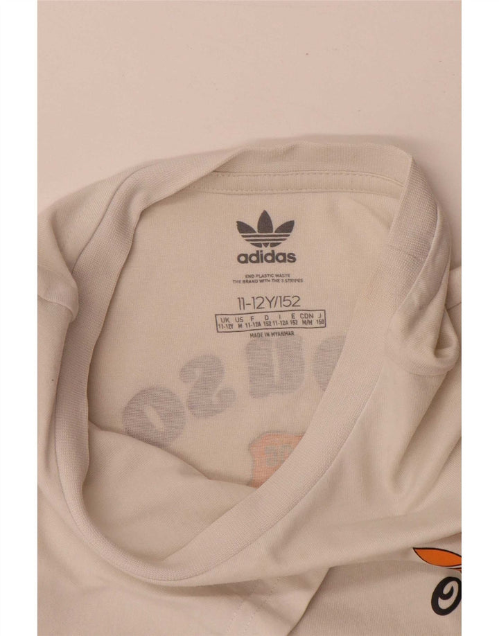 Adidas Boys Graphic T-Shirt Top 11-12 Years White