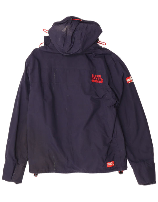 Giacca a vento con cappuccio da uomo Superdry Windcheater UK 42 XL Blu navy