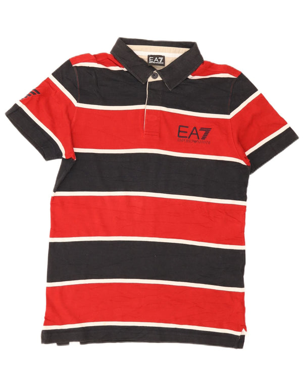 Emporio Armani Mens Graphic Rugby Polo Shirt Small Multicoloured Striped