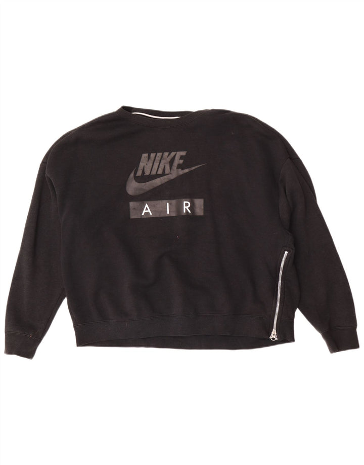 Nike Womens Air Graphic Oversized Sweatshirt Jumper UK 16 Large Black